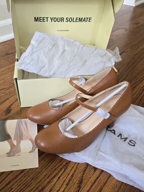 Adams Women’s Tan Mary Jane Ballet Flats